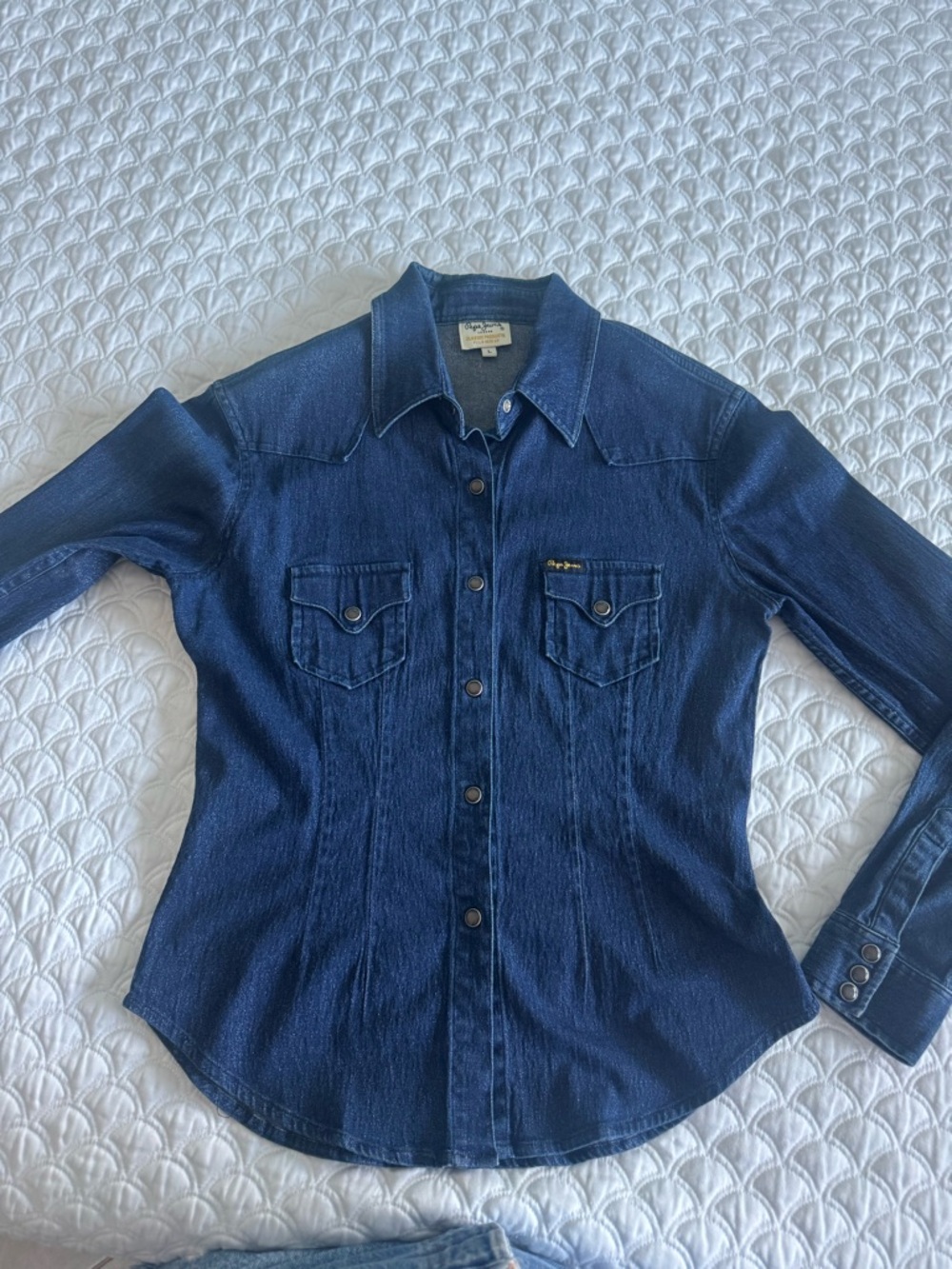 Pepe Jeans Dark Blue Denim Western Shirt Jacket